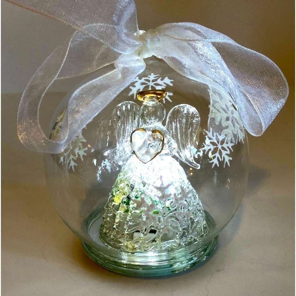Vintage light up Glass Christmas ornament